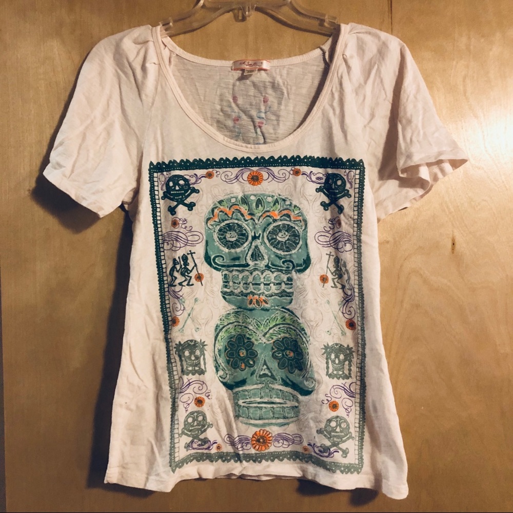 SUGAR SKULLS Dia de Los Muertos Lux Blouse
